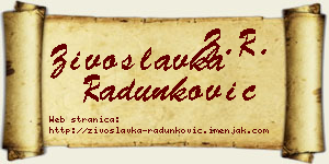 Živoslavka Radunković vizit kartica